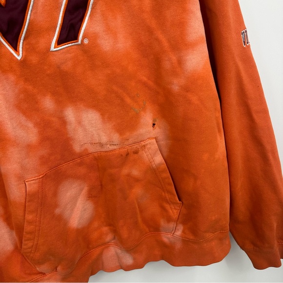 Virginia Tech Hokies Custom Distressed Bleached Hoodie Size XL Upcycled Sports - Picture 5 of 7